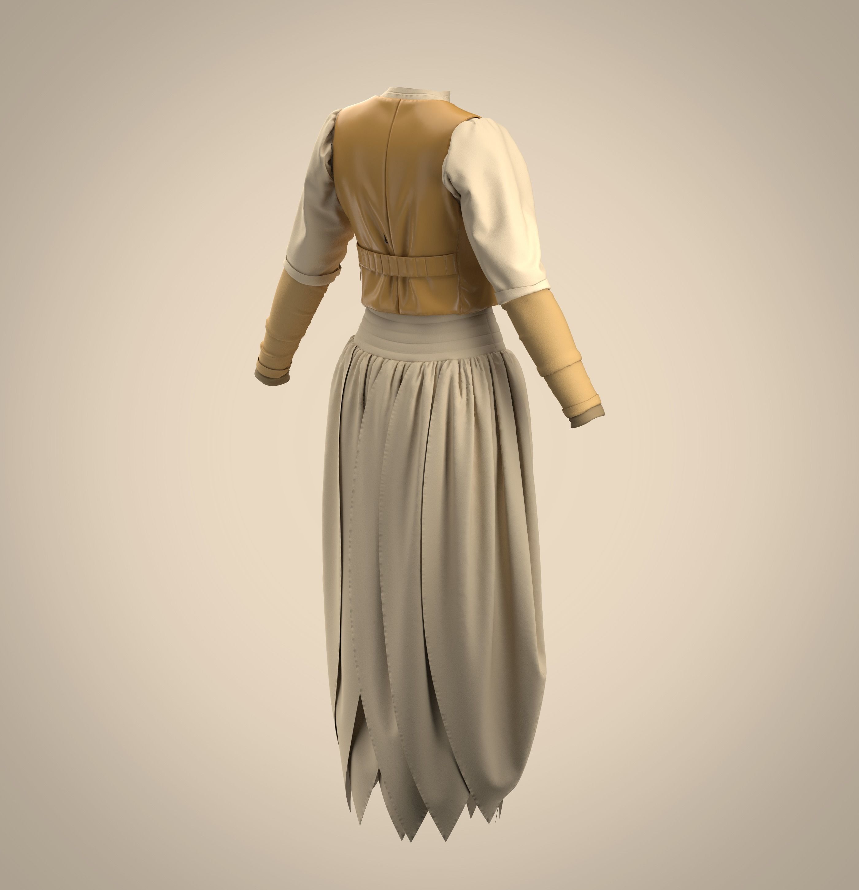 5 Medieval Women Clothing 3D model_5