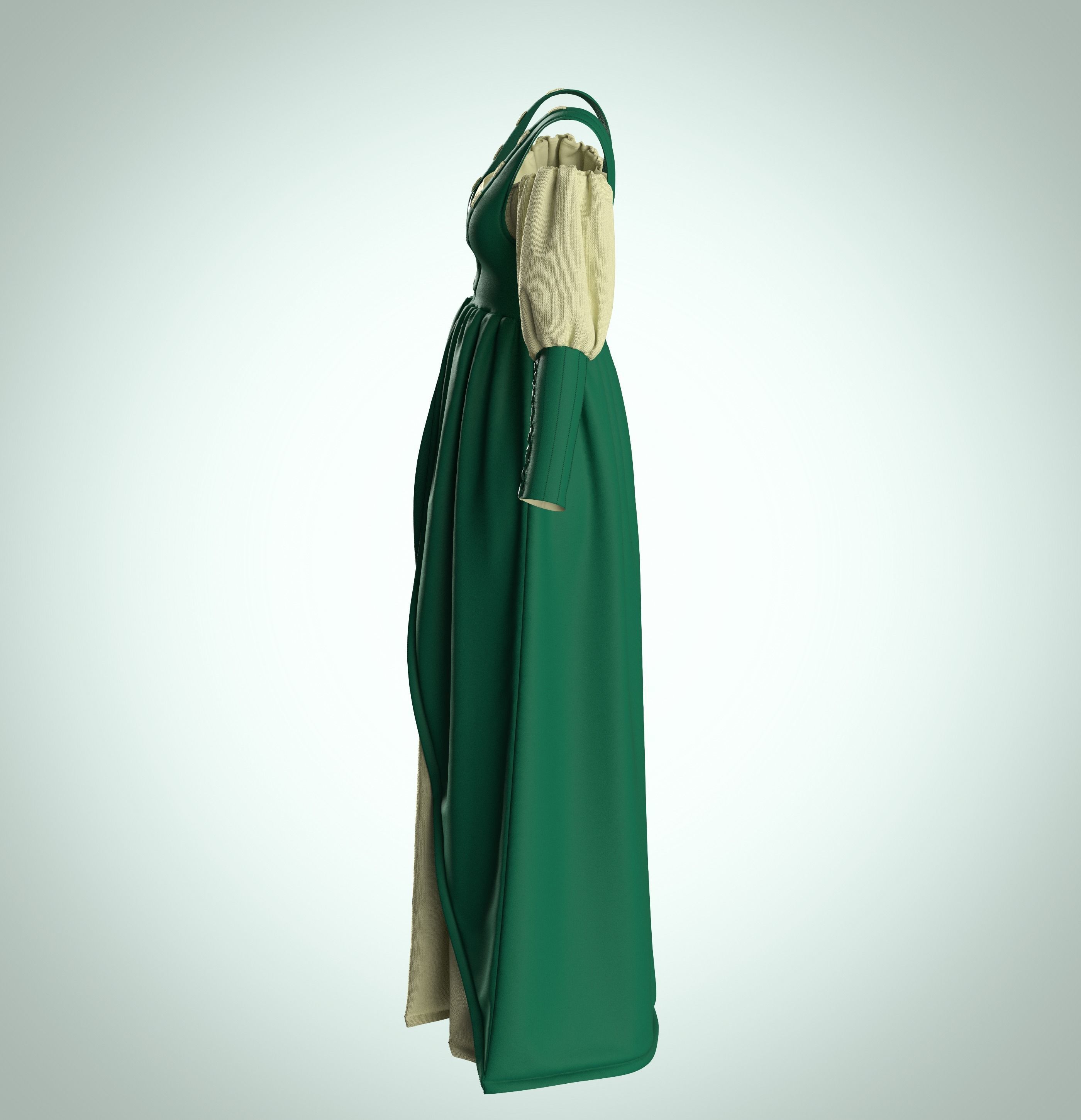 5 Medieval Women Clothing 3D model_26