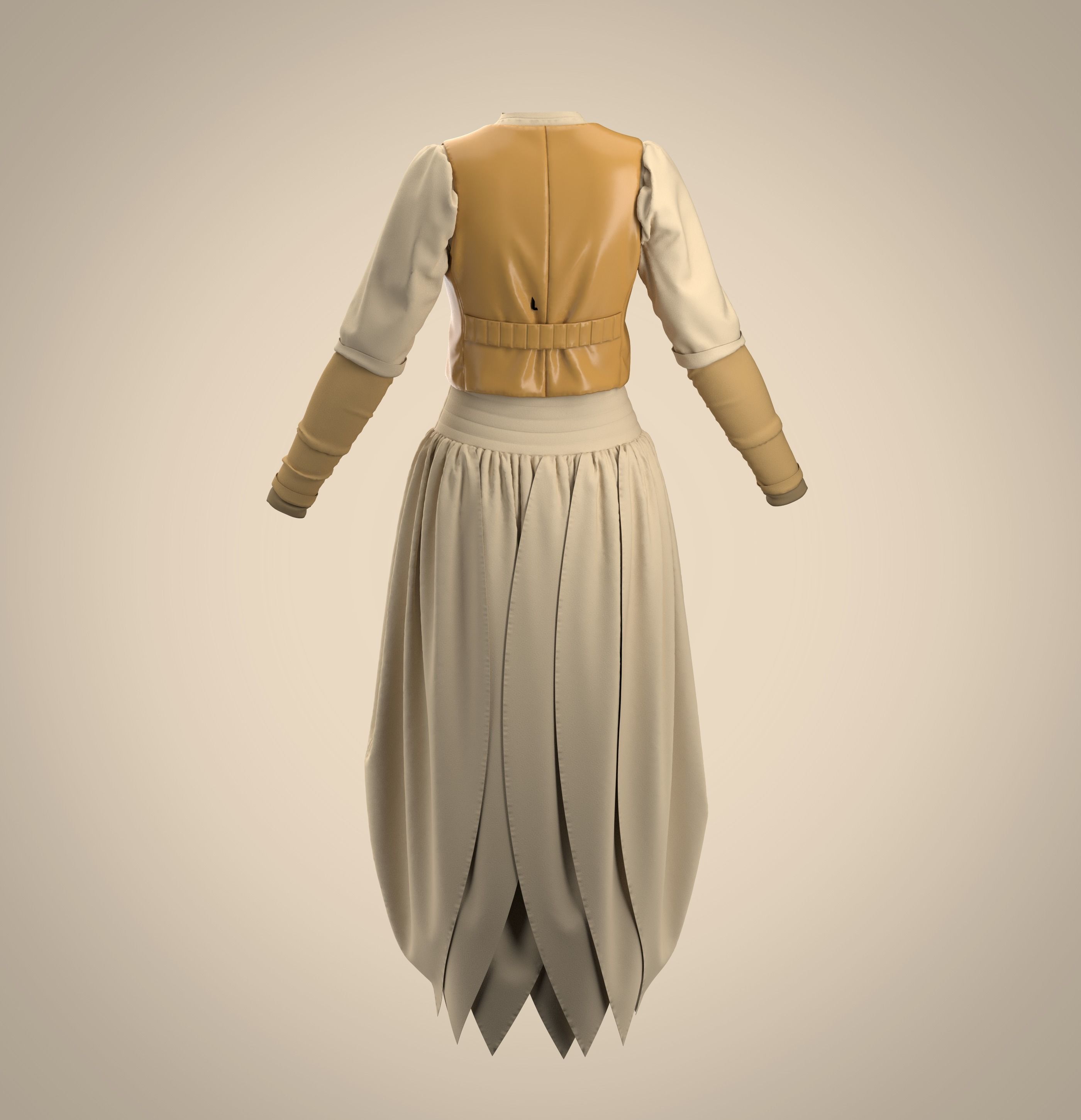 5 Medieval Women Clothing 3D model_6