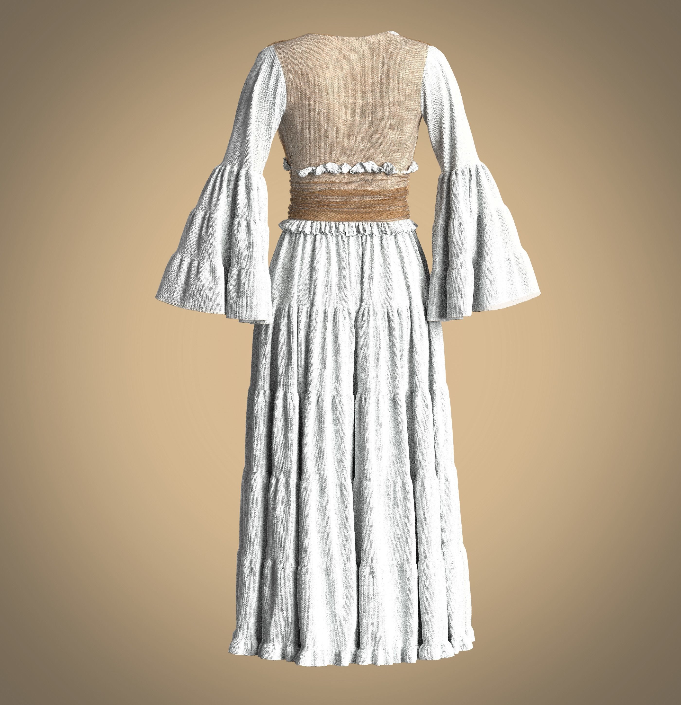 5 Medieval Women Clothing 3D model_18
