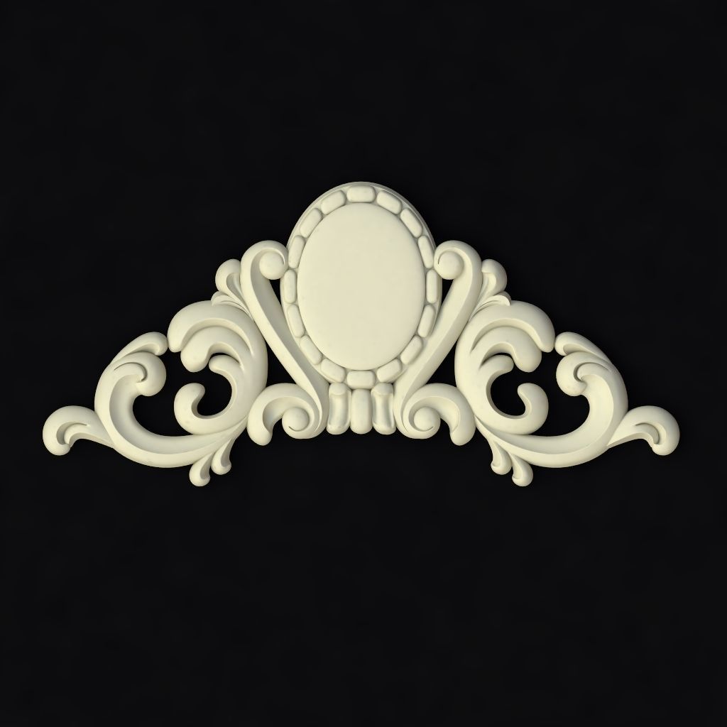 Central decor ornament for furniture 3D model_1