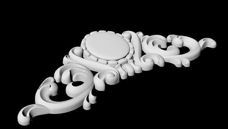 Central decor ornament for furniture 3D model_3