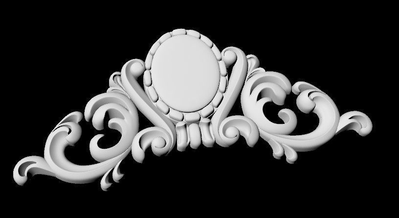 Central decor ornament for furniture 3D model_2
