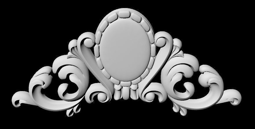 Central decor ornament for furniture 3D model_4