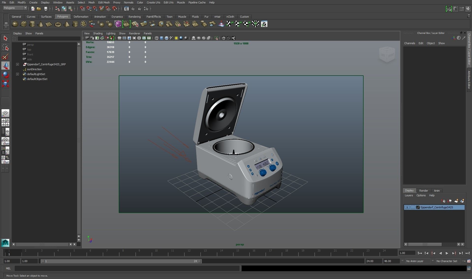 Eppendorf Centrifuge 5425 Low-poly 3D model_29