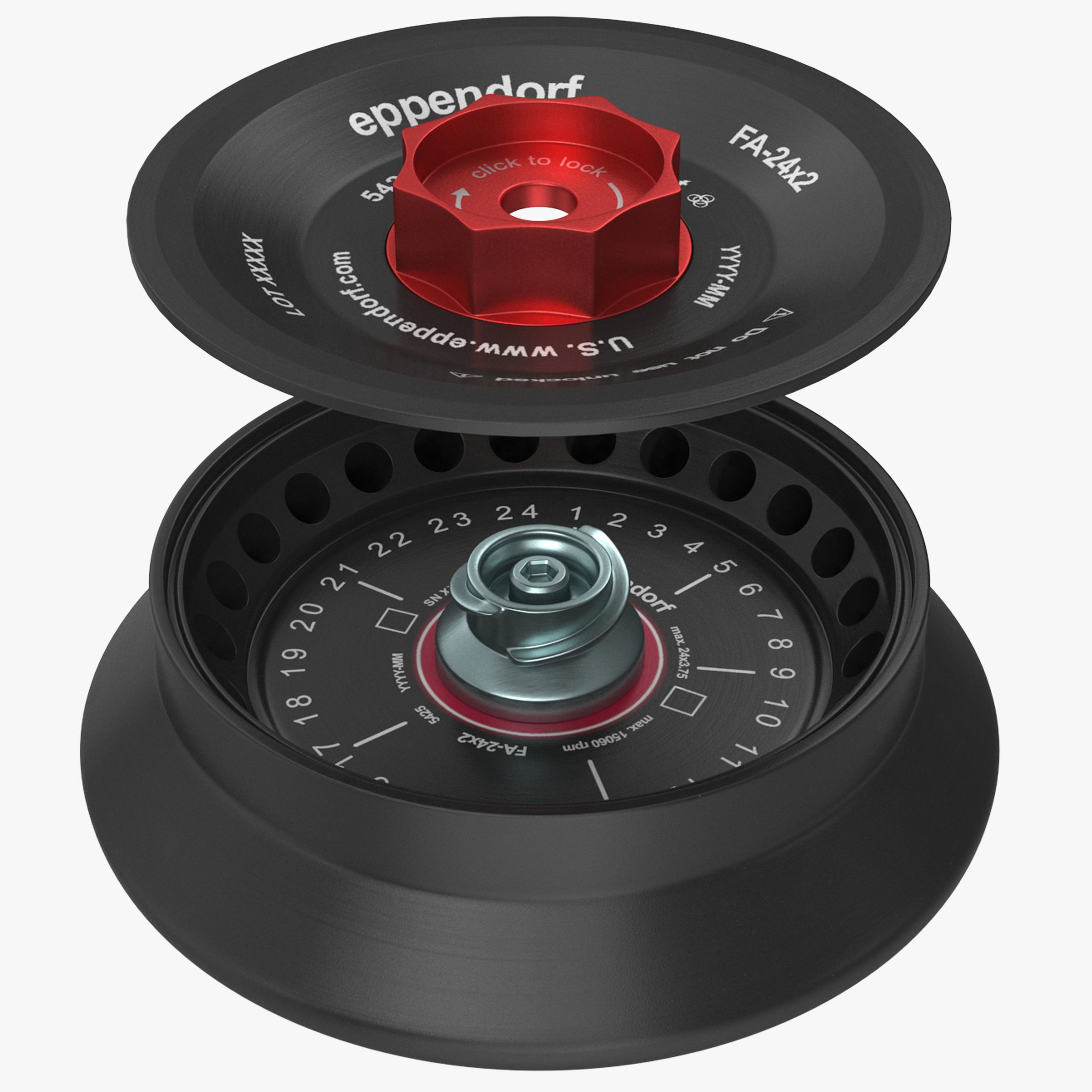 Eppendorf Centrifuge Rotor FA 24x2 Low-poly 3D model_15