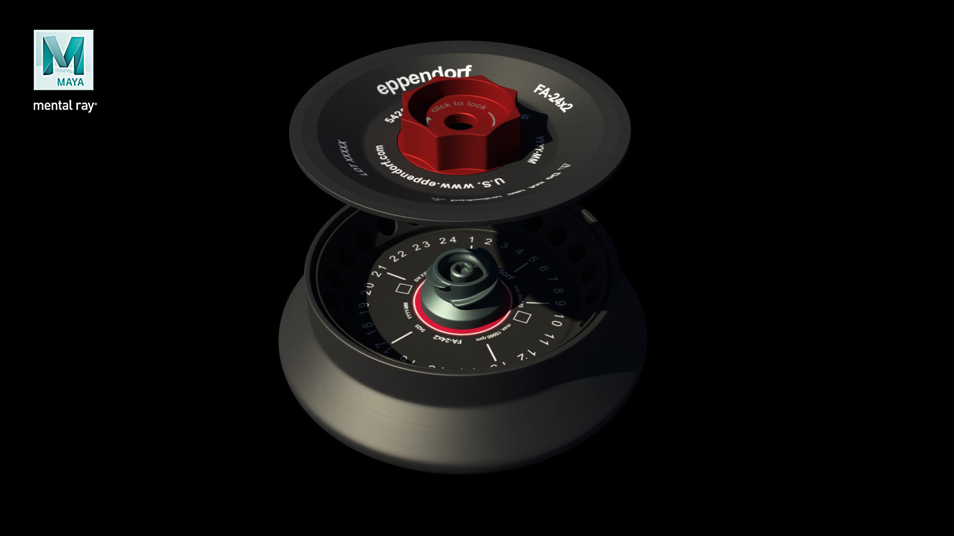 Eppendorf Centrifuge Rotor FA 24x2 Low-poly 3D model_19