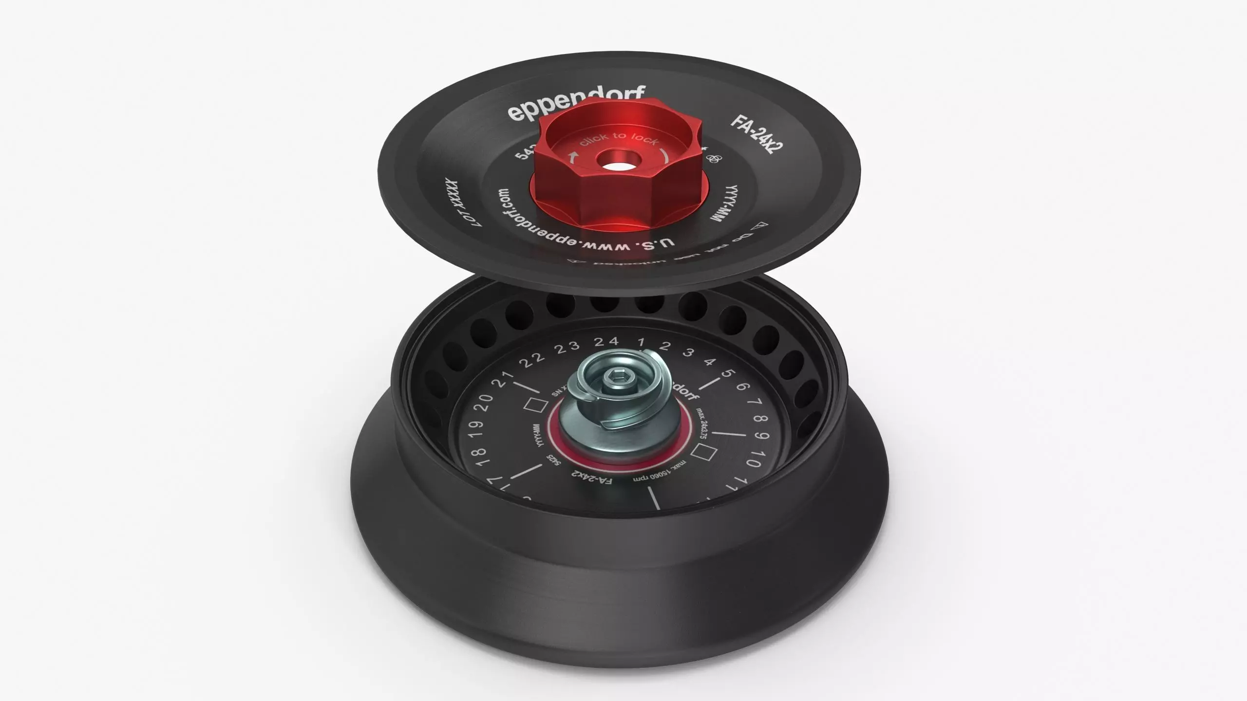 Eppendorf Centrifuge Rotor FA 24x2 Low-poly 3D model_0