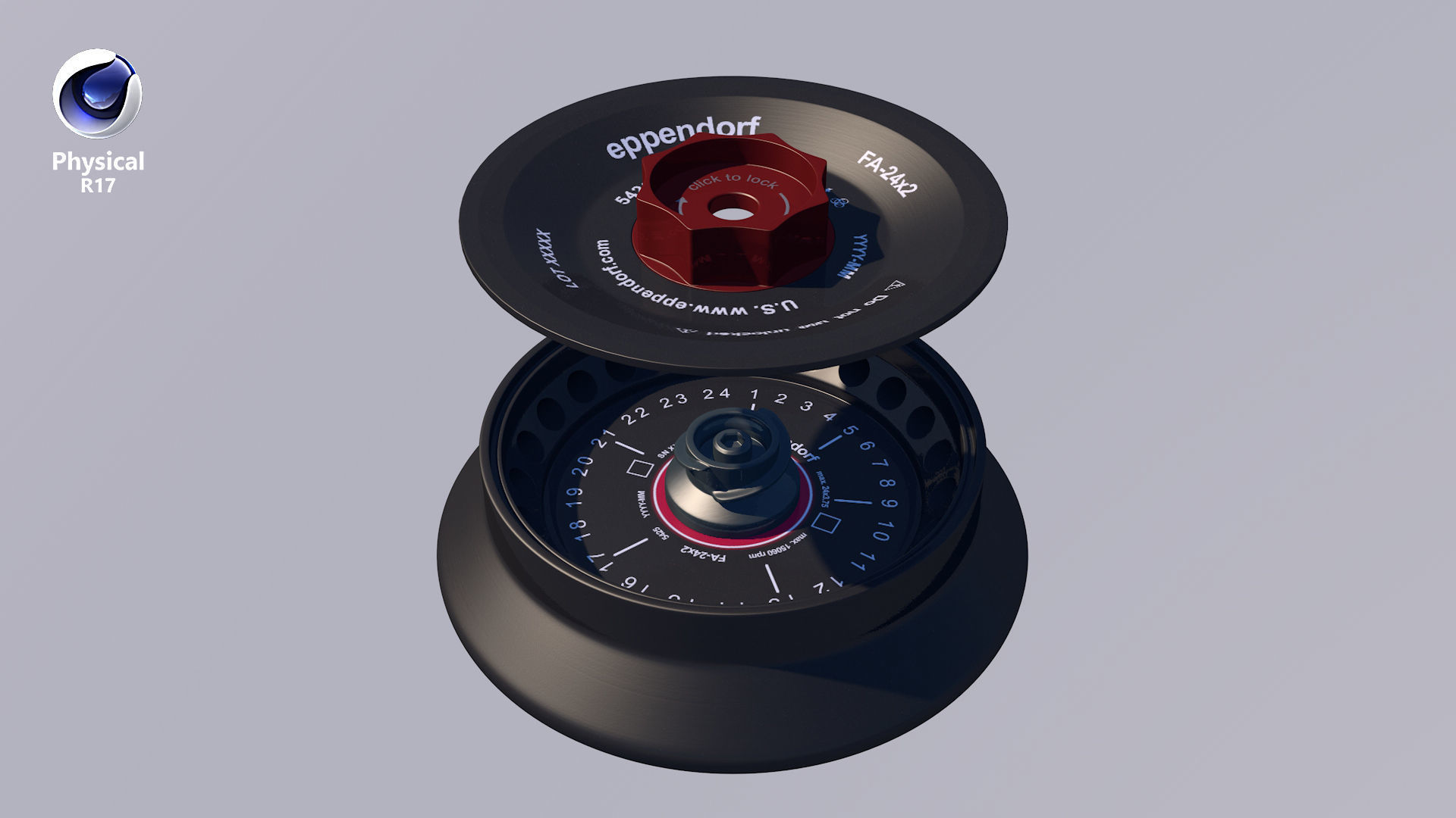 Eppendorf Centrifuge Rotor FA 24x2 Low-poly 3D model_22