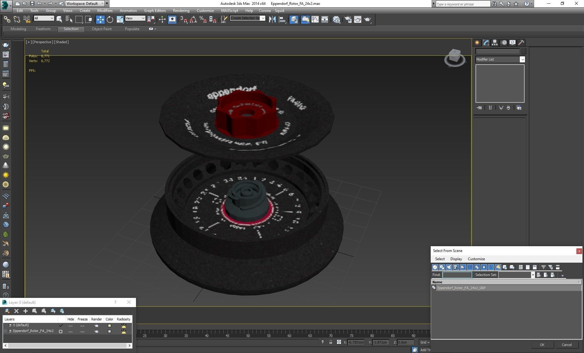 Eppendorf Centrifuge Rotor FA 24x2 Low-poly 3D model_18