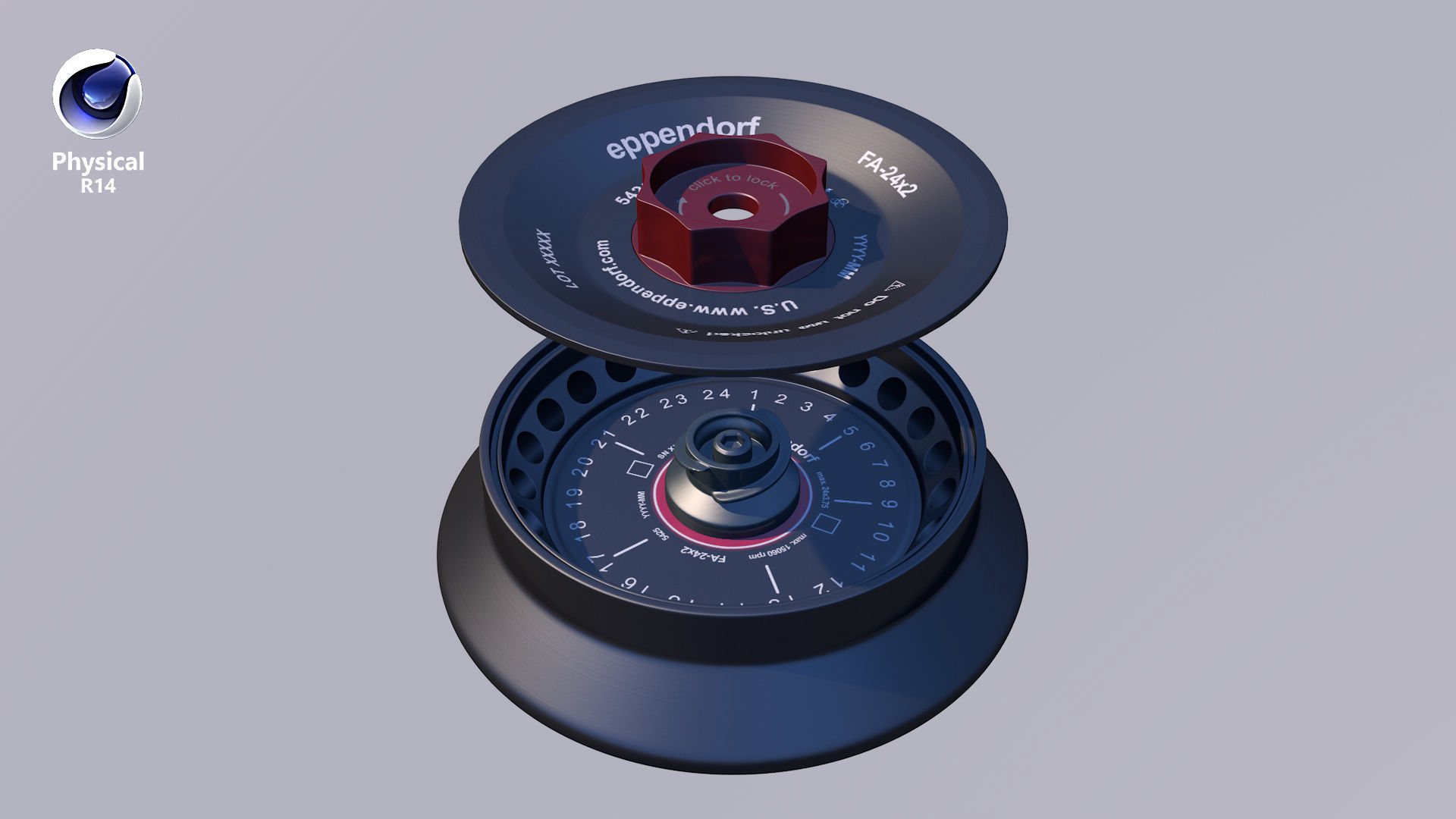 Eppendorf Centrifuge Rotor FA 24x2 Low-poly 3D model_21
