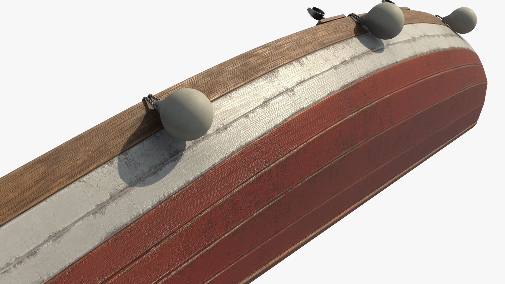 Wooden Boat Low-poly 3D model_7