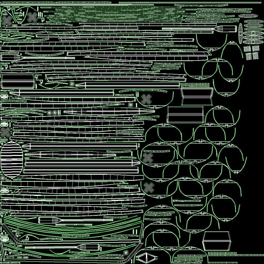 Wooden Boat Low-poly 3D model_17