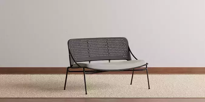 Slate Outdoor Loveseat 3D model