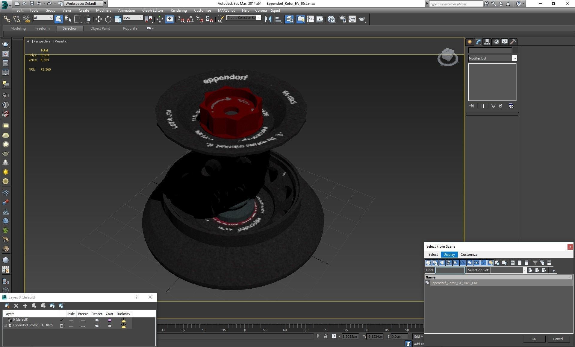 Eppendorf Centrifuge Rotor FA 10x5 Low-poly 3D model_21