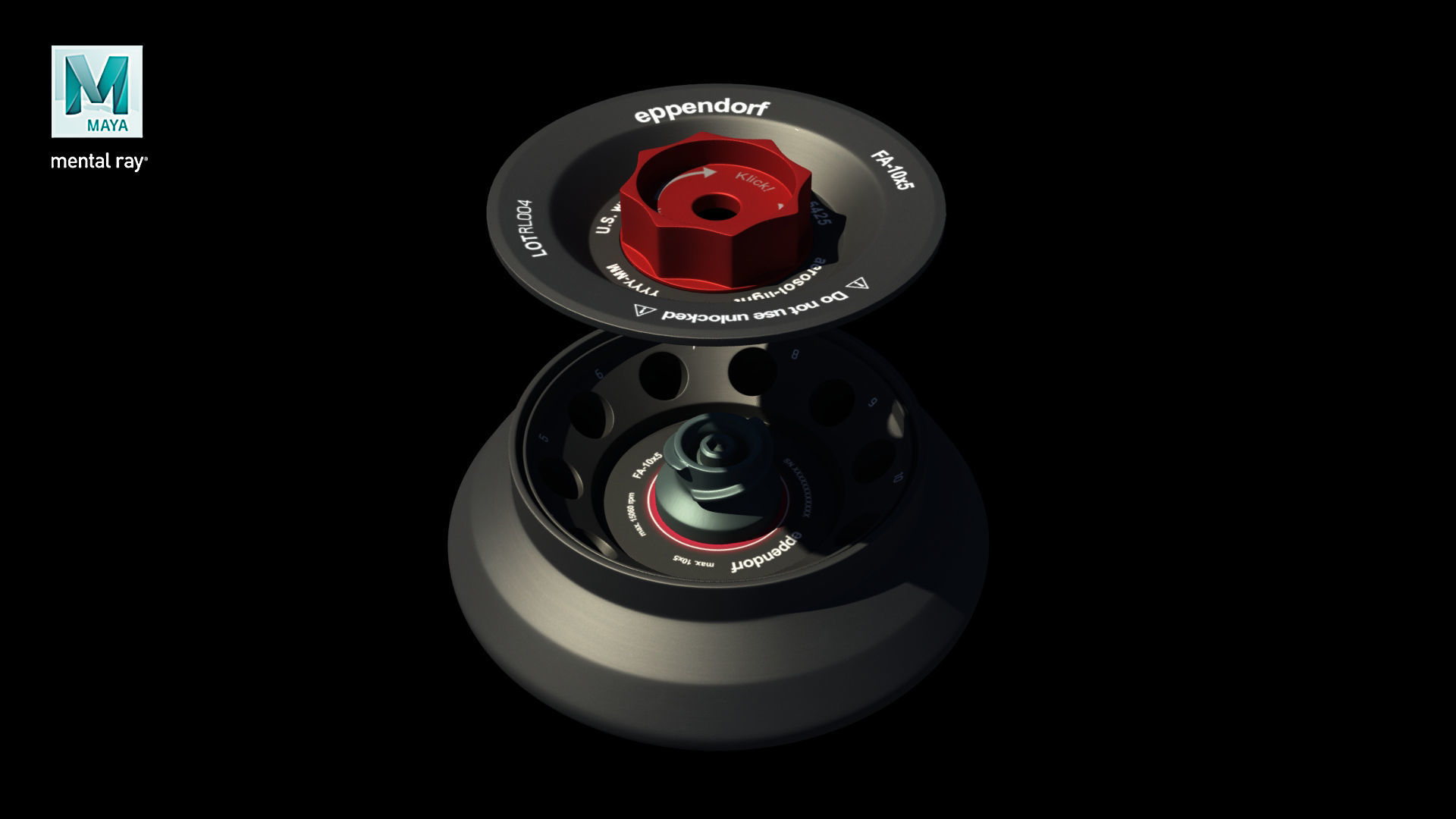 Eppendorf Centrifuge Rotor FA 10x5 Low-poly 3D model_22