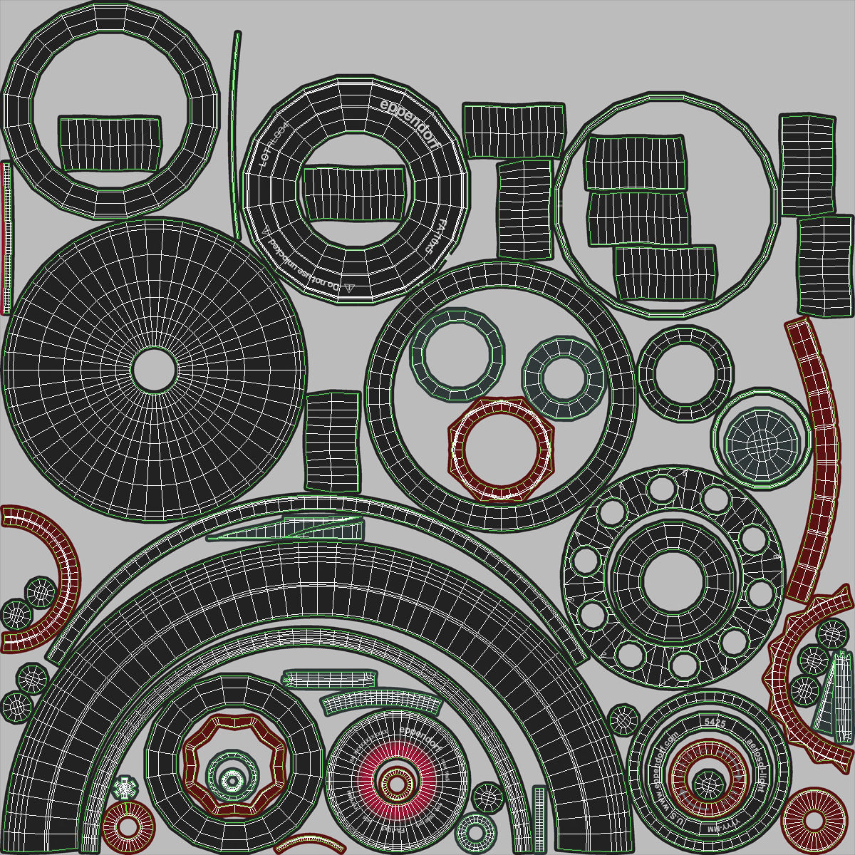 Eppendorf Centrifuge Rotor FA 10x5 Low-poly 3D model_27