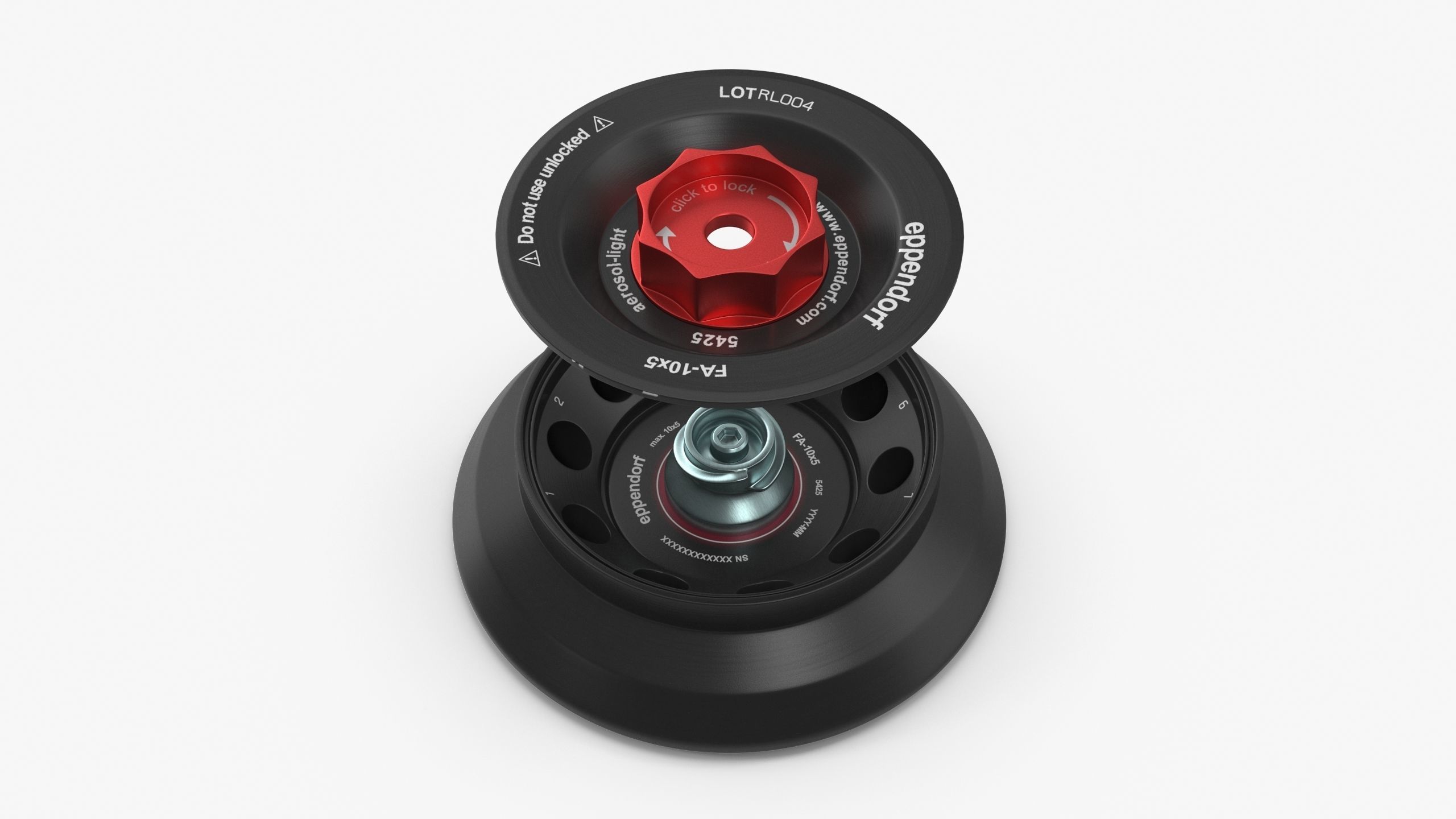 Eppendorf Centrifuge Rotor FA 10x5 Low-poly 3D model_2