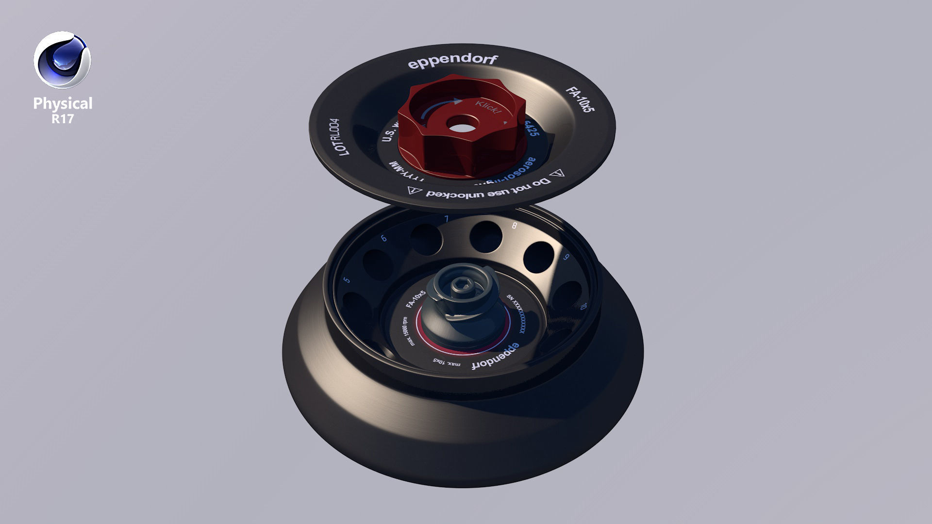 Eppendorf Centrifuge Rotor FA 10x5 Low-poly 3D model_25