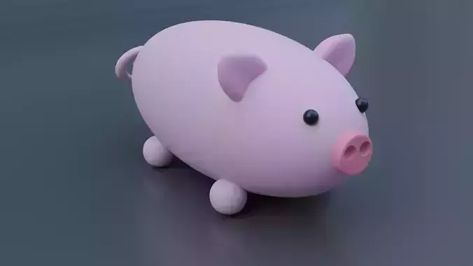 cute pig low-poly