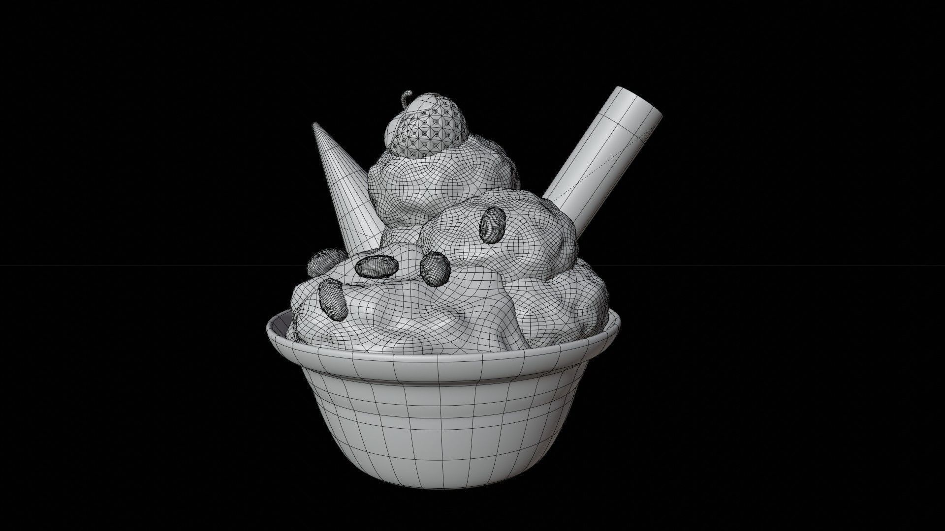 Gelato Ice Cream 3D Illustration 3D model_1
