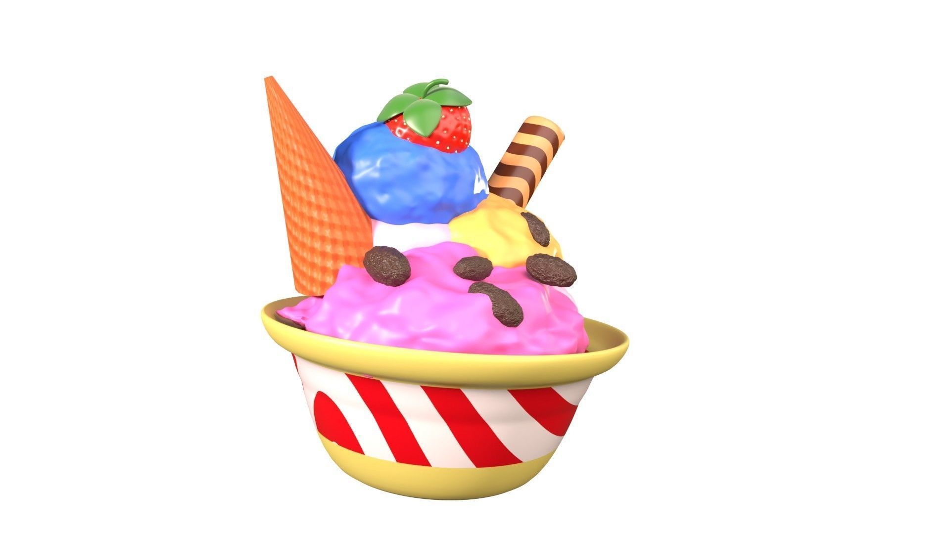 Gelato Ice Cream 3D Illustration 3D model_17
