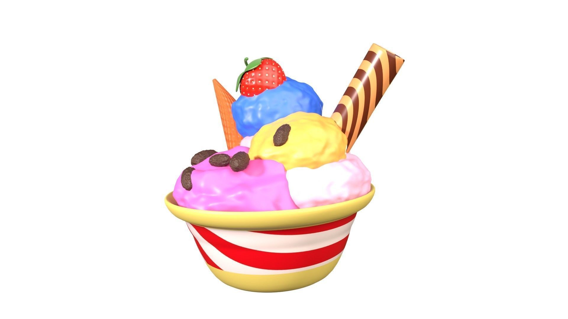 Gelato Ice Cream 3D Illustration 3D model_2