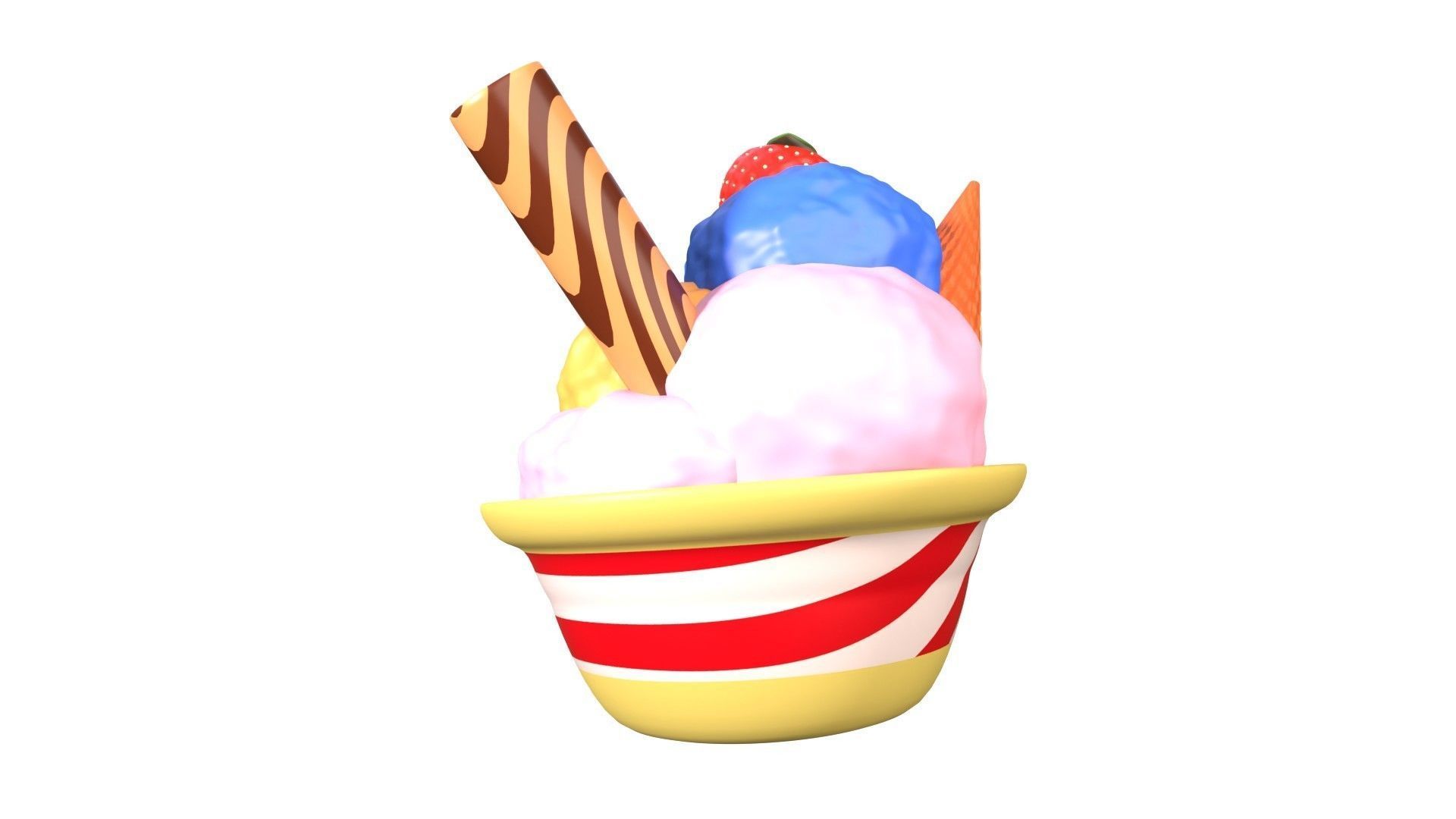 Gelato Ice Cream 3D Illustration 3D model_8