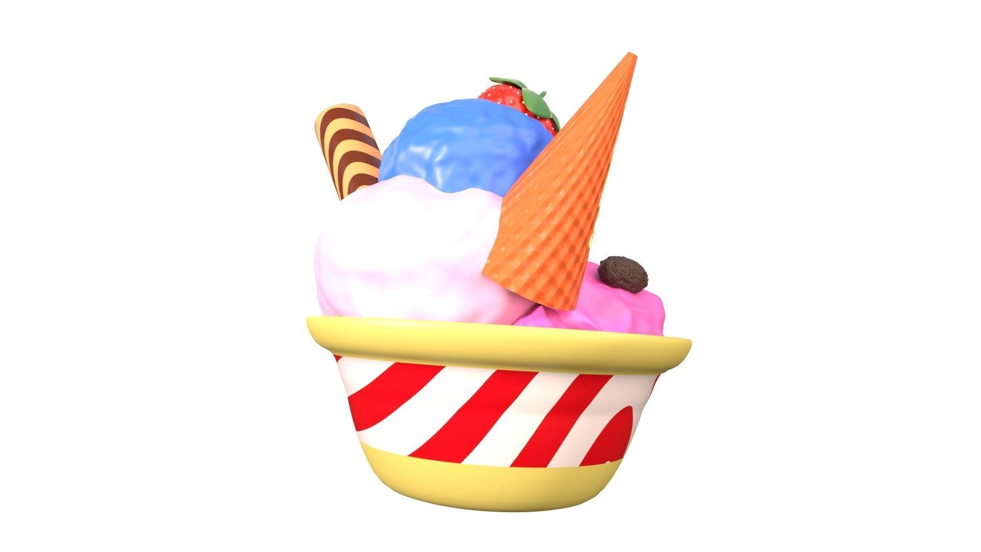 Gelato Ice Cream 3D Illustration 3D model_12
