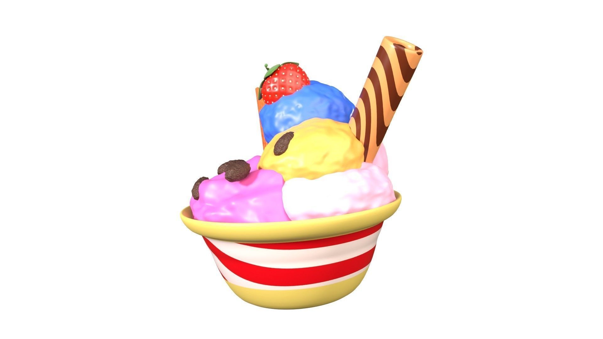 Gelato Ice Cream 3D Illustration 3D model_3