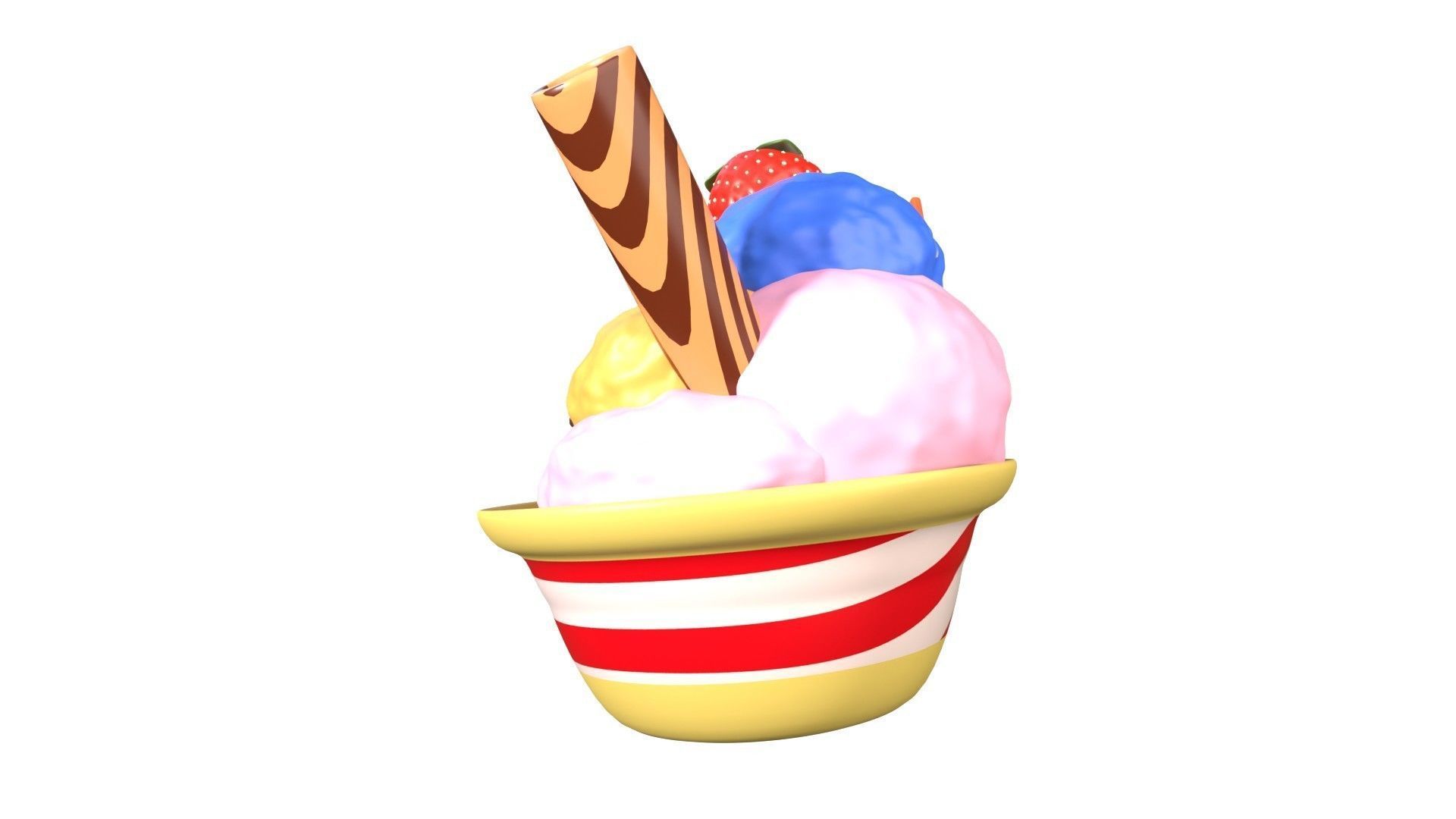 Gelato Ice Cream 3D Illustration 3D model_7