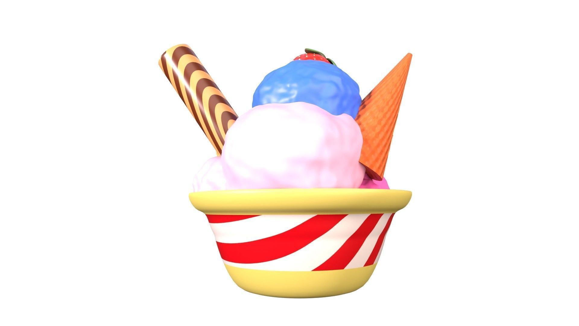 Gelato Ice Cream 3D Illustration 3D model_10