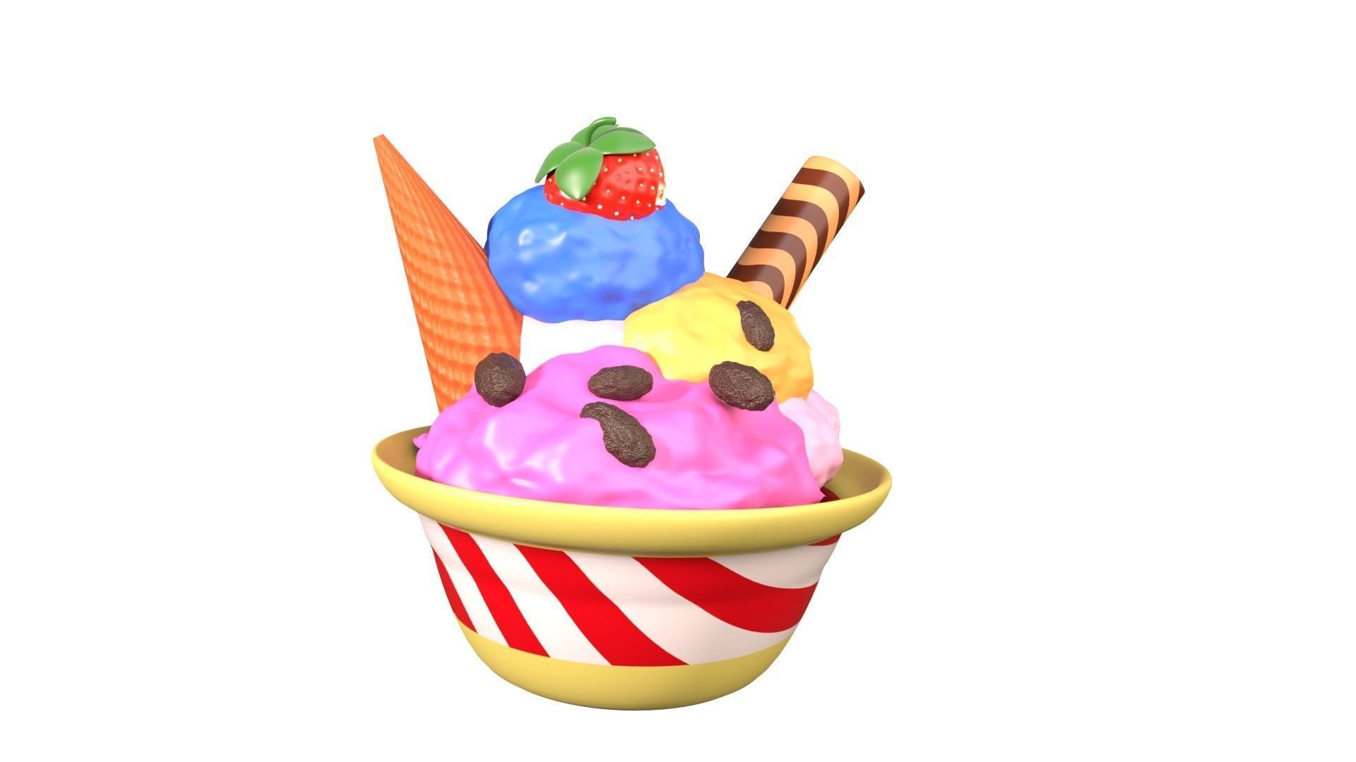 Gelato Ice Cream 3D Illustration 3D model_18