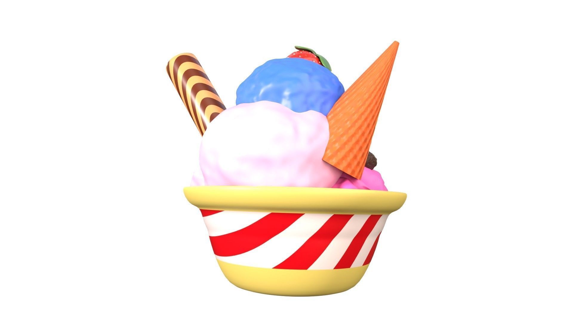 Gelato Ice Cream 3D Illustration 3D model_11