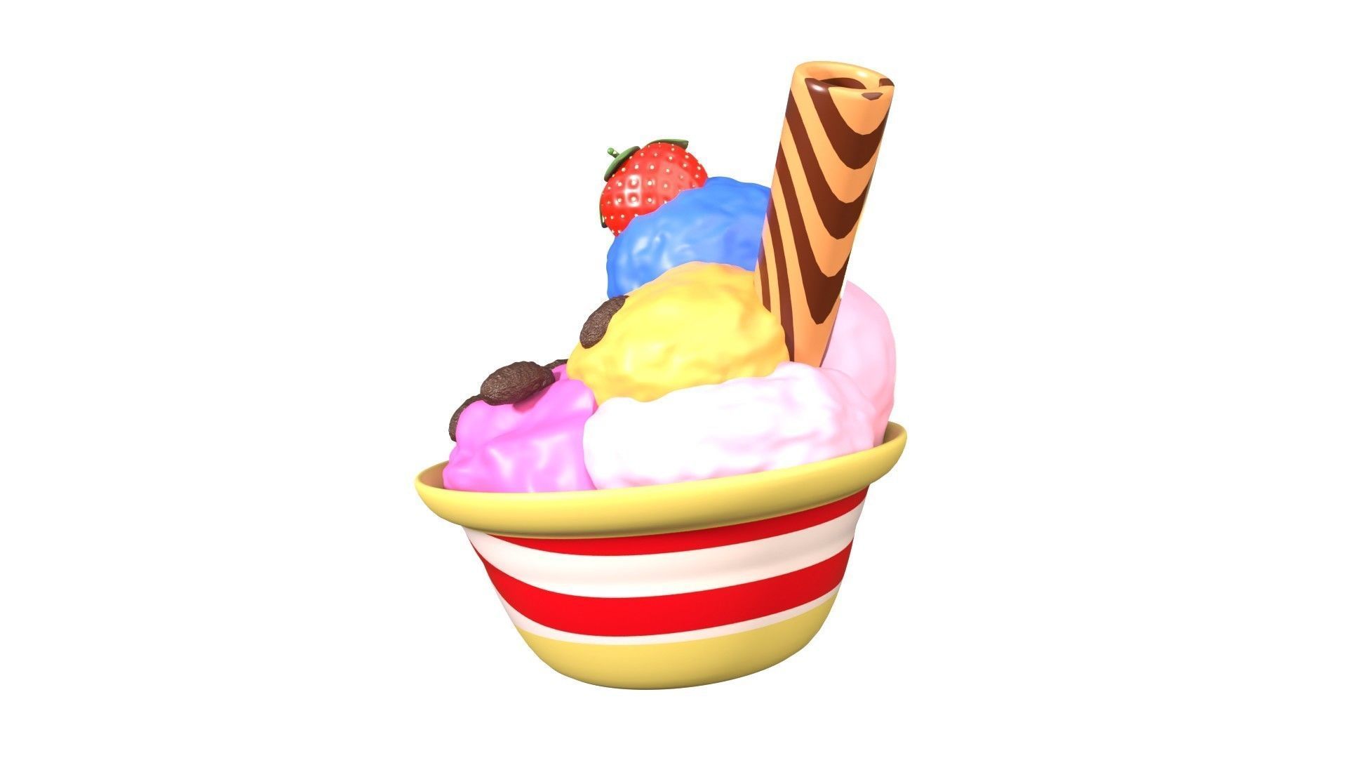 Gelato Ice Cream 3D Illustration 3D model_4