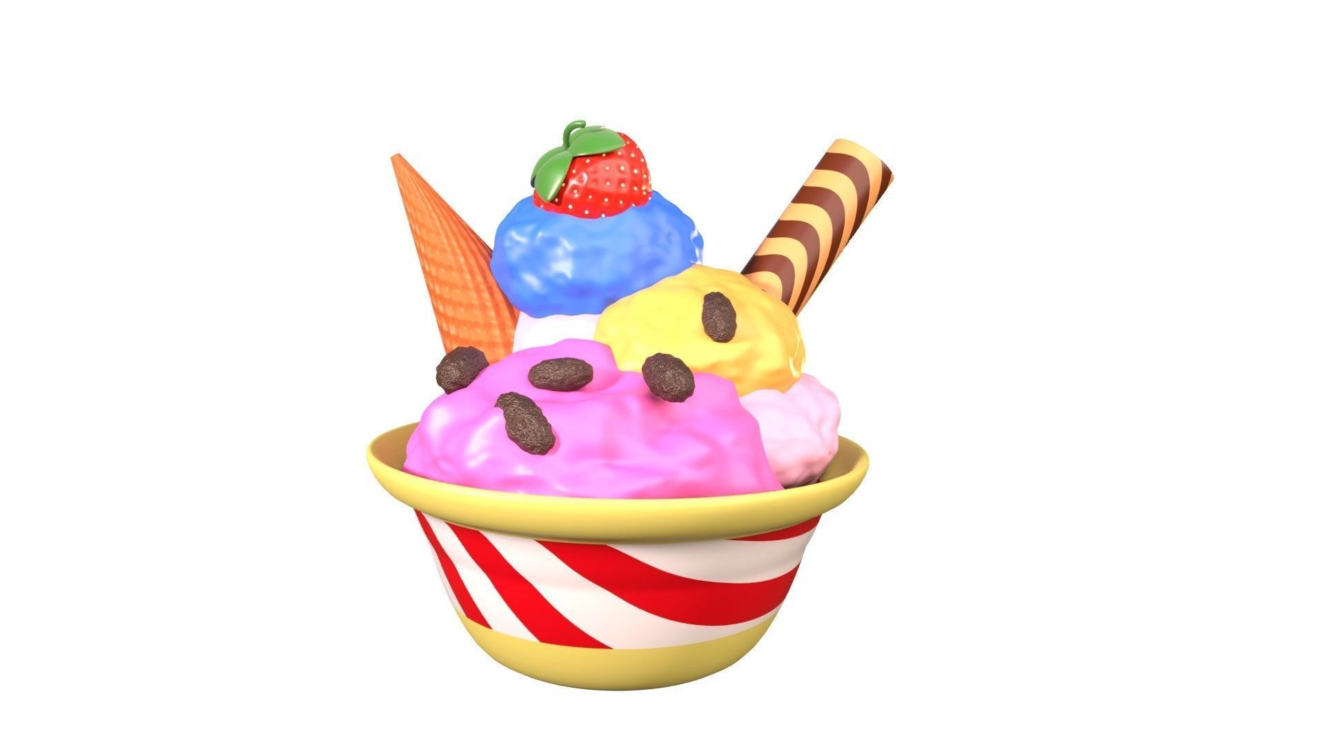 Gelato Ice Cream 3D Illustration 3D model_19
