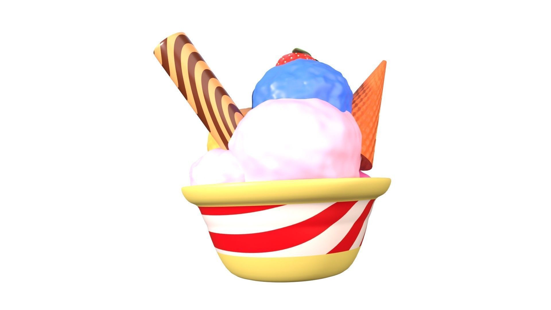 Gelato Ice Cream 3D Illustration 3D model_9