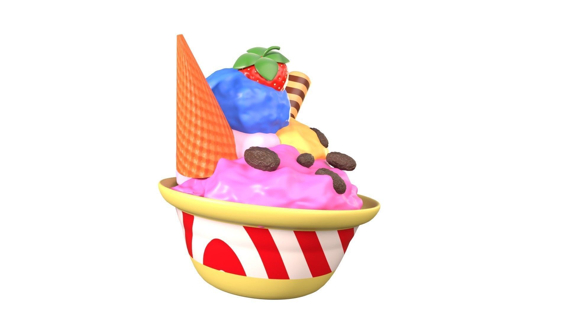 Gelato Ice Cream 3D Illustration 3D model_16