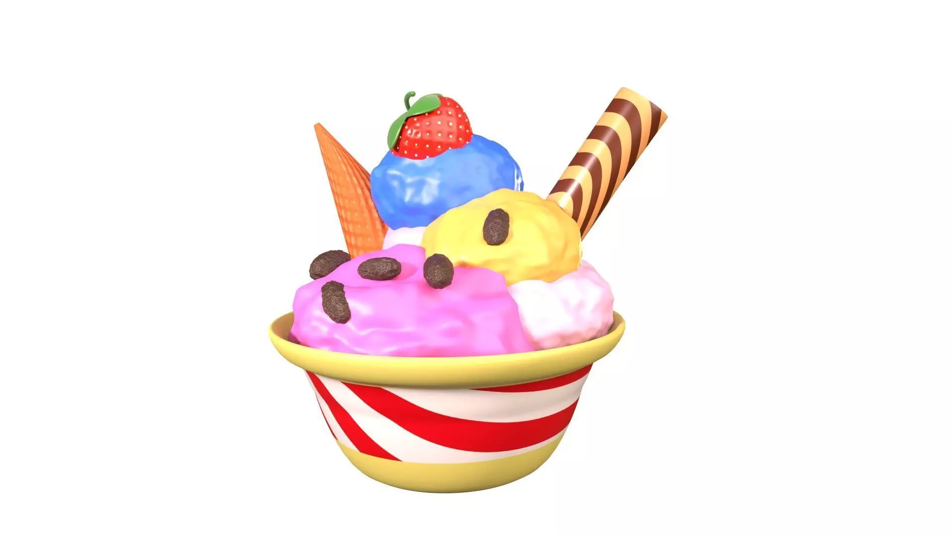 Gelato Ice Cream 3D Illustration 3D model_0