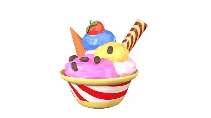 Gelato Ice Cream 3D Illustration 3D model