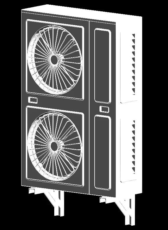 Cabinet air conditioner outdoor unit 3D model_0