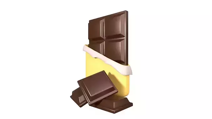 Chocolate Bar 3D Illustration