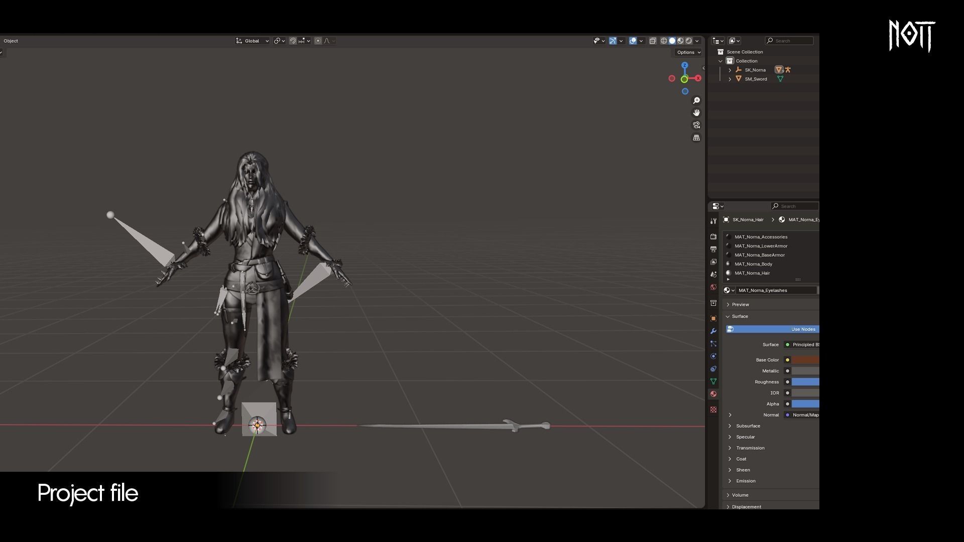 Game Ready 3D Character - NORNA Low-poly 3D model_19