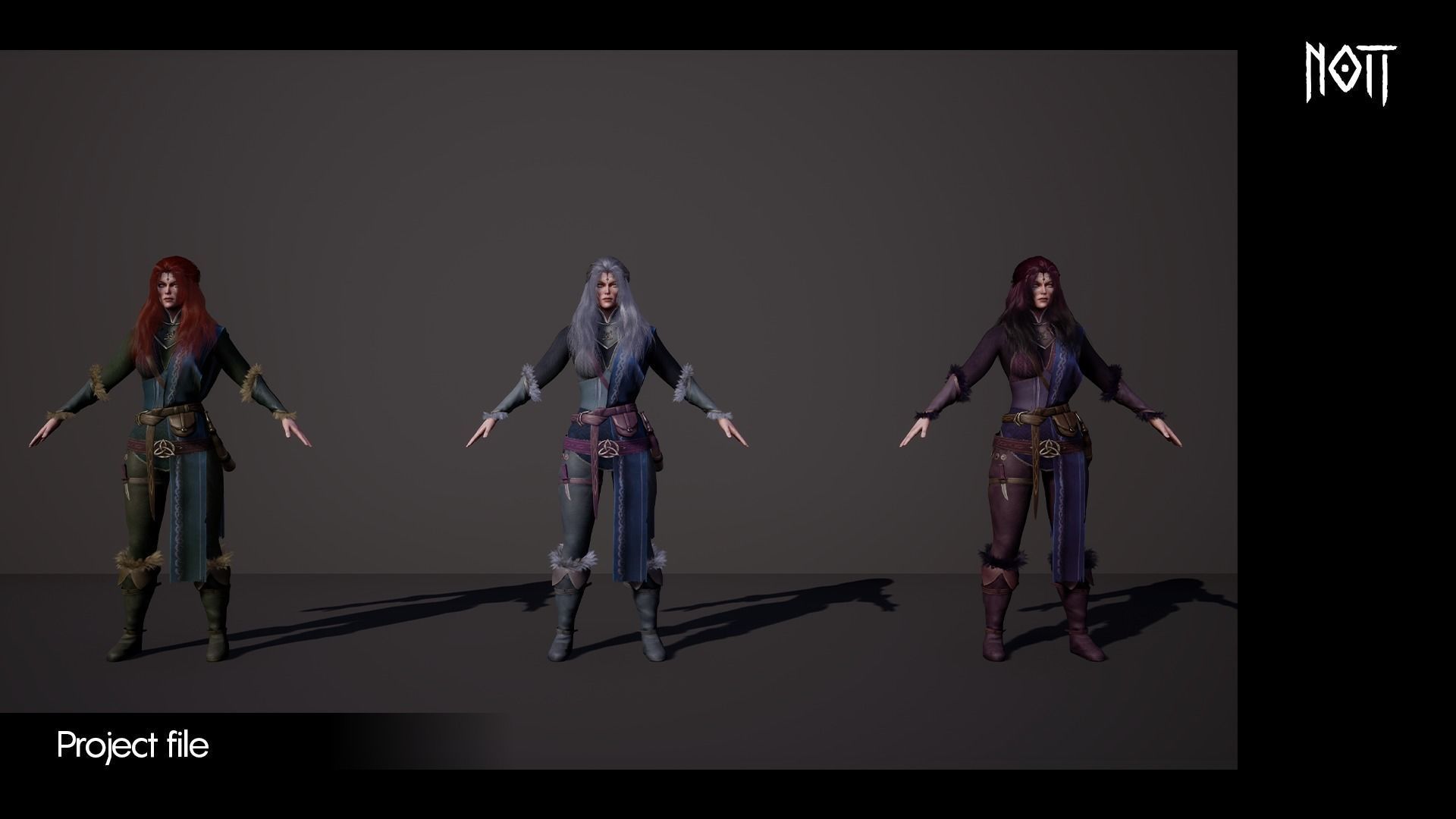 Game Ready 3D Character - NORNA Low-poly 3D model_14