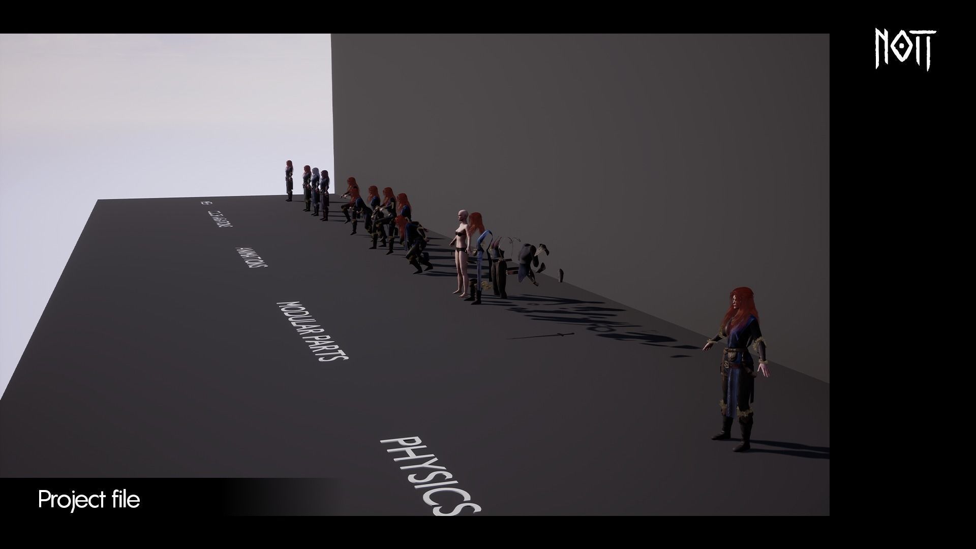 Game Ready 3D Character - NORNA Low-poly 3D model_11