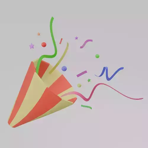 3D Low-Poly Model Cartoon Party Popper