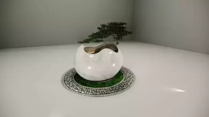 White Ceramic Bonsai Pot