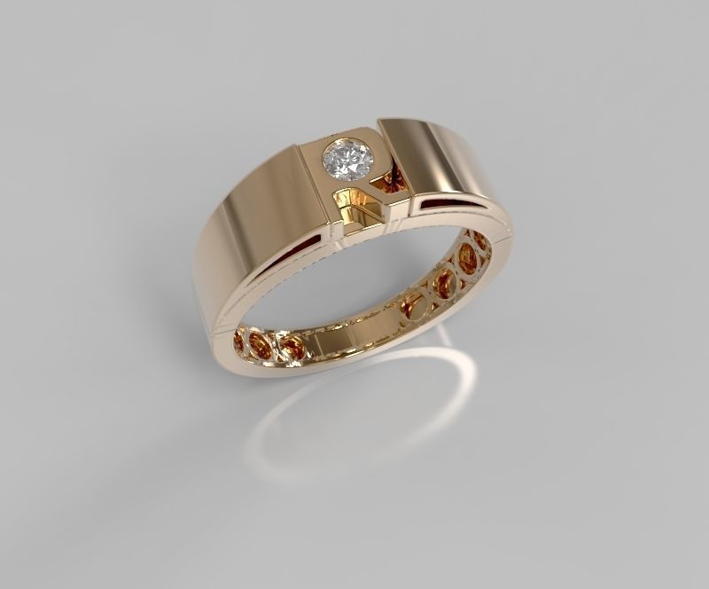 R-Diamond ring 3D print model_2