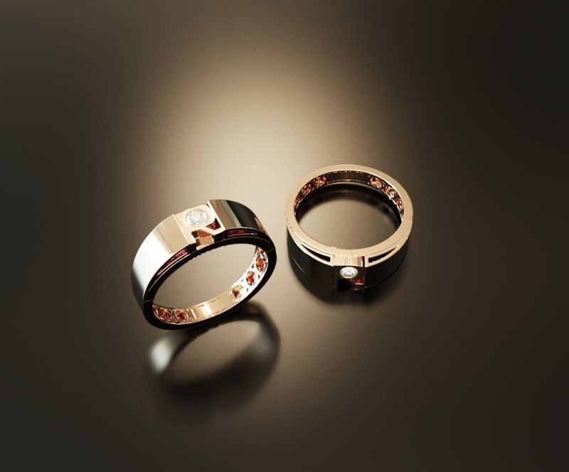 R-Diamond ring 3D print model_4