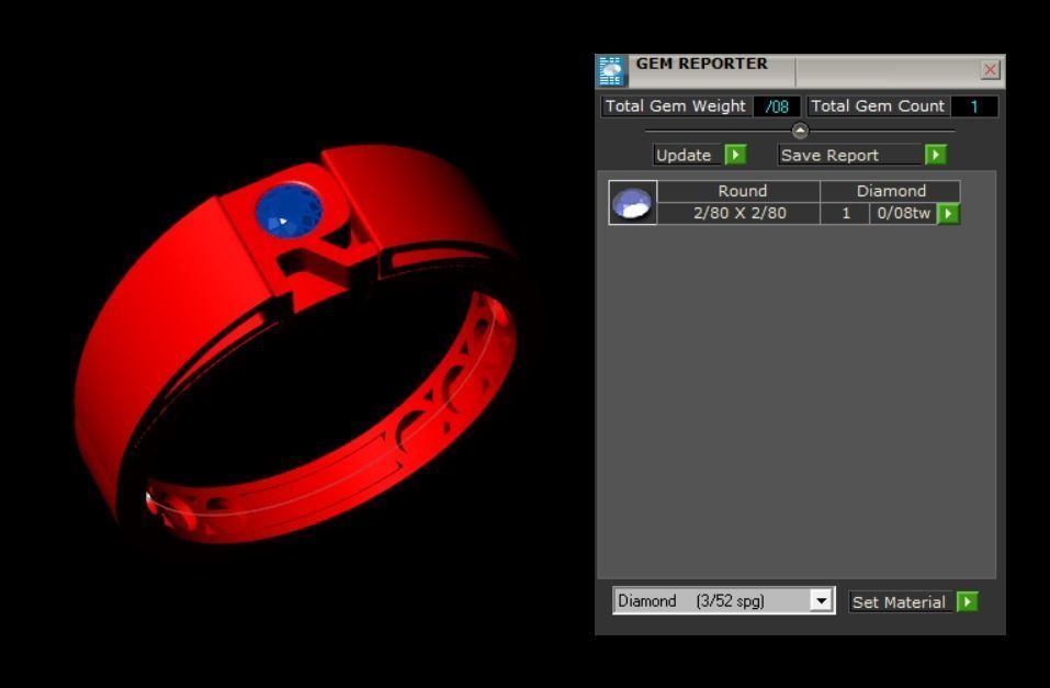 R-Diamond ring 3D print model_11